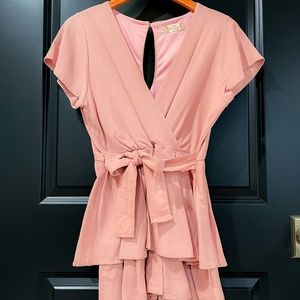 Blush Pink Flirty Romper